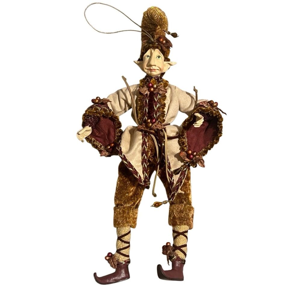Katherine’s Collection Harvest Elf Ornament Posable Fairy Autumn Fall Decor